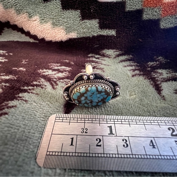 ❤️ RARE #8 Southwestern Turquoise Handcrafted Ring Size 6.5 - Picture 5 of 9